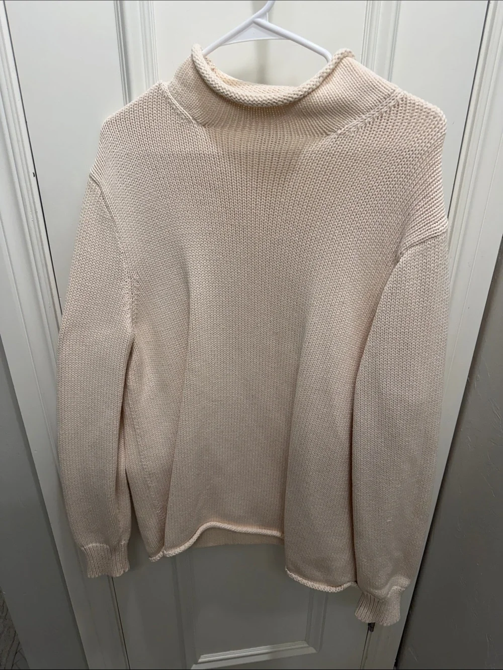 J. Crew Men's Cream Turtleneck Sweater